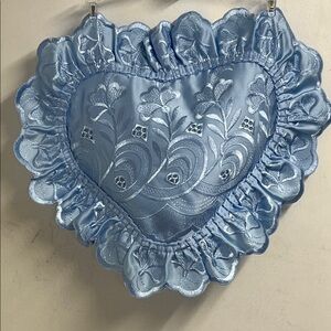 Blue Heart-Shaped Decorative Pillow